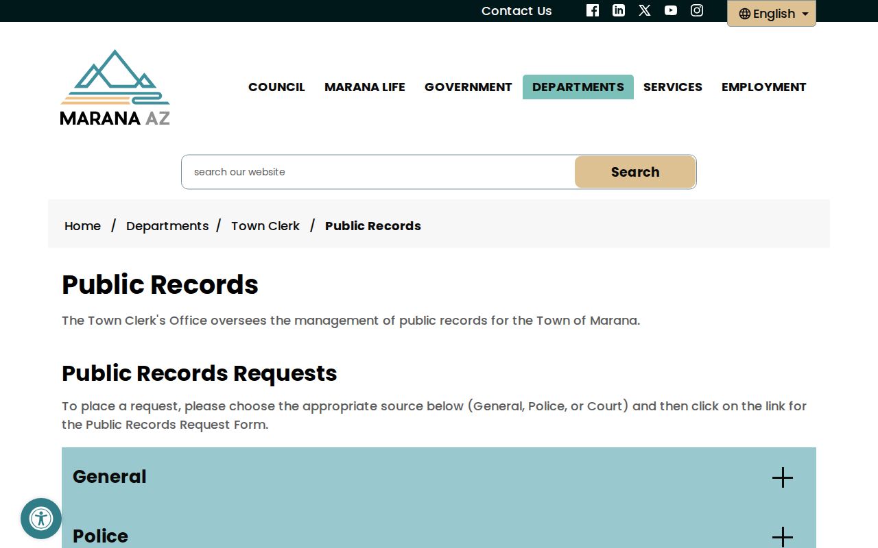Marana court docket and Rule 123 record request channel